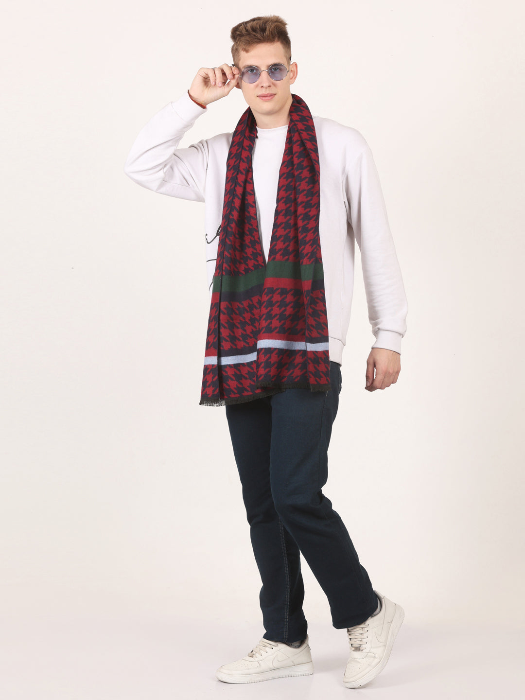 Calvadoss Men's Multi Color Patterned Scarf