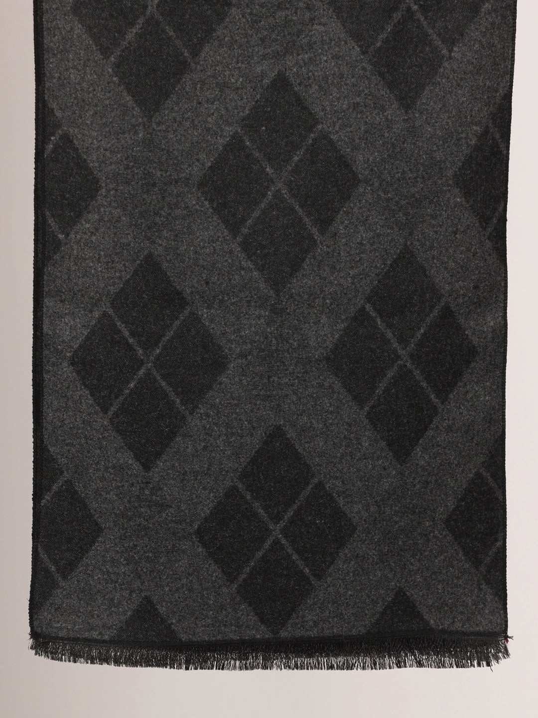 Calvadoss Men's Black & Grey Patterned Scarf