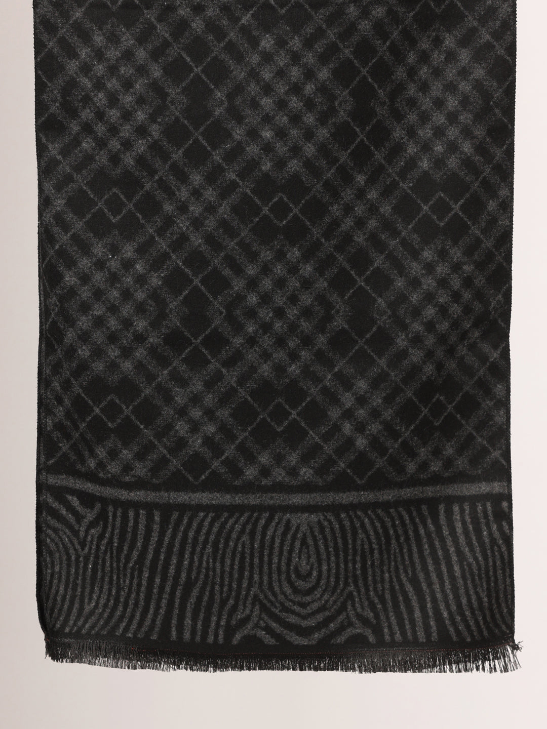 Calvadoss Men’s Classic Black & Grey Pattern Scarf