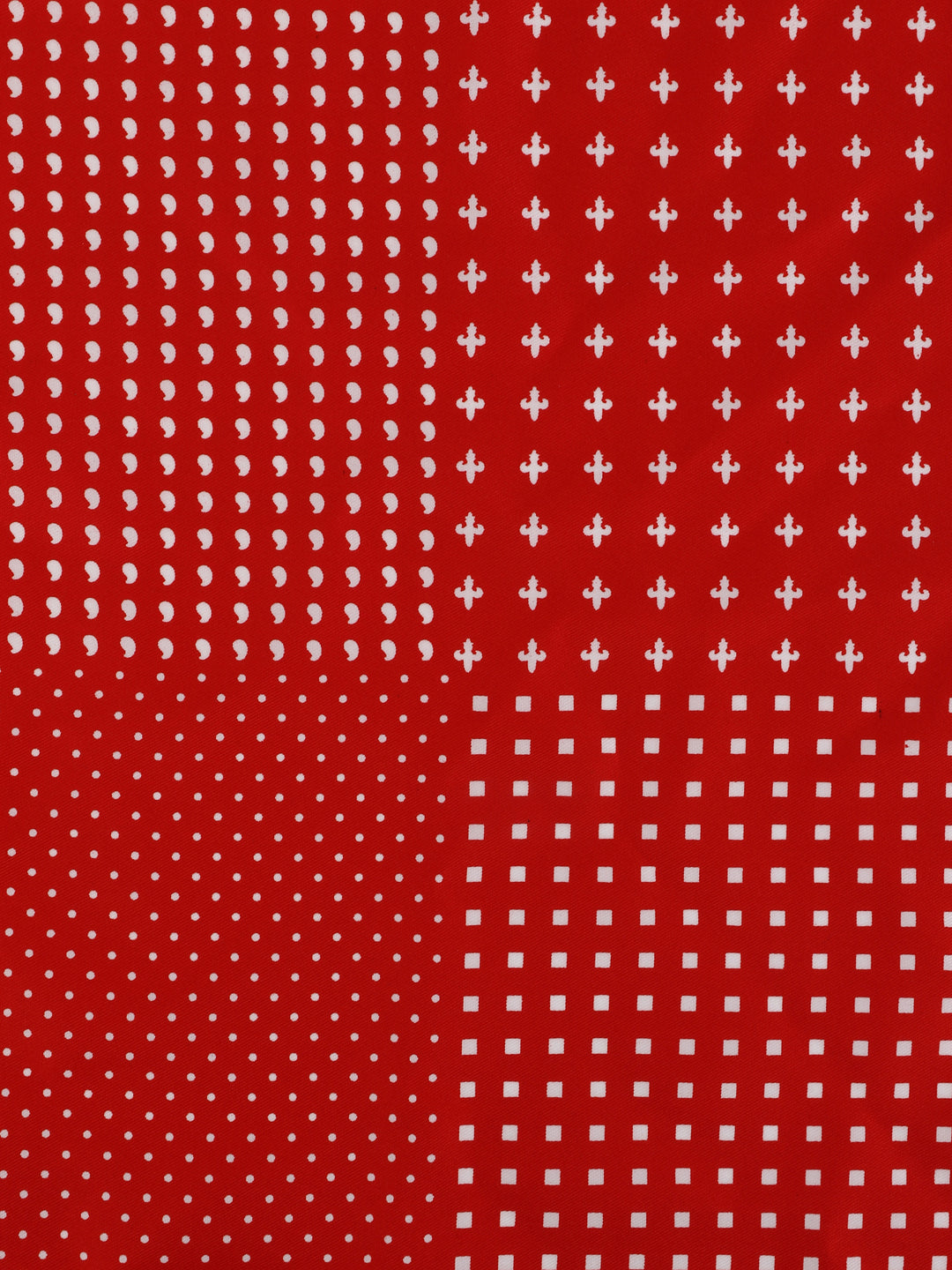 Calvadoss Men’s Red Multi-Pattern Patch Pocket Square