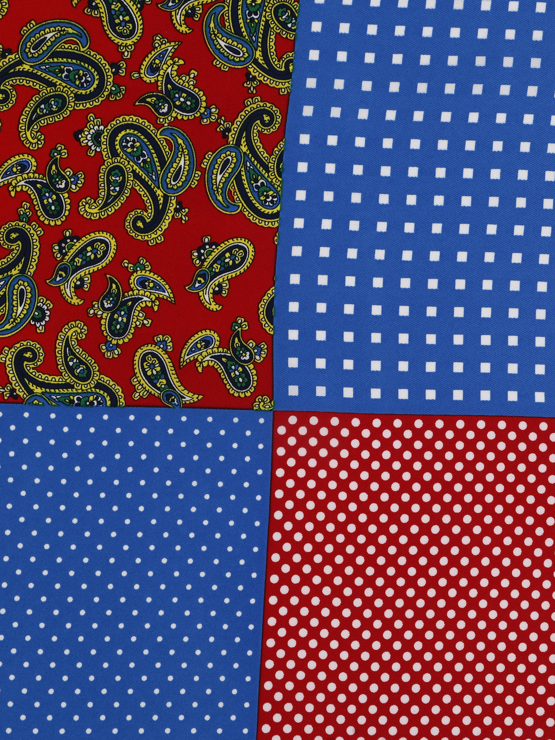 Calvadoss Men’s Multicolor Paisley & Polka Patch Pocket Square