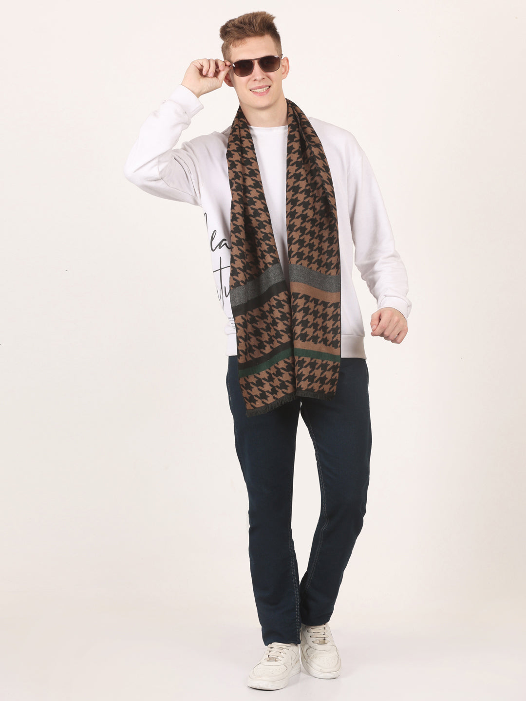 Calvadoss Men's Patterned Scarf Multi Color