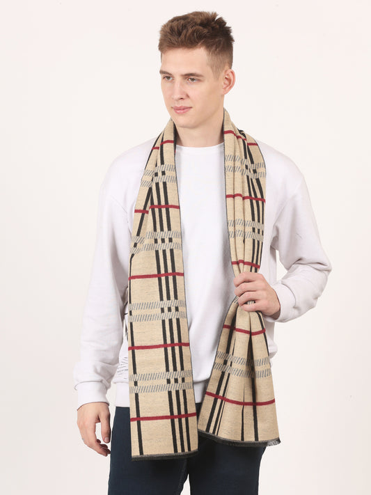 Calvadoss Men's Multi color Checked Scarf