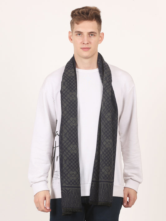 Calvadoss Men's Black & Grey Scarf