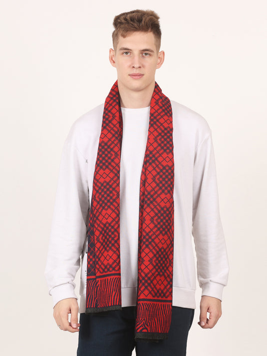 Calvadoss Men’s Regal Red & Navy Woven Scarf