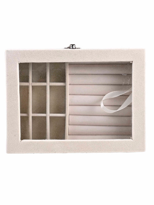 Beige Portable Jewellery Organizer Box