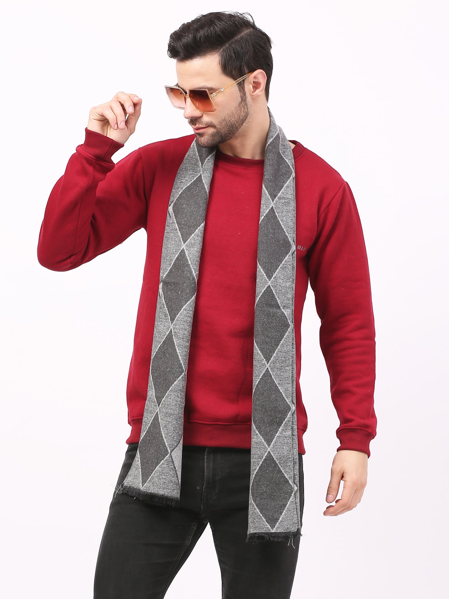 Calvadoss Men’s Platinum Grey Elegance Scarf