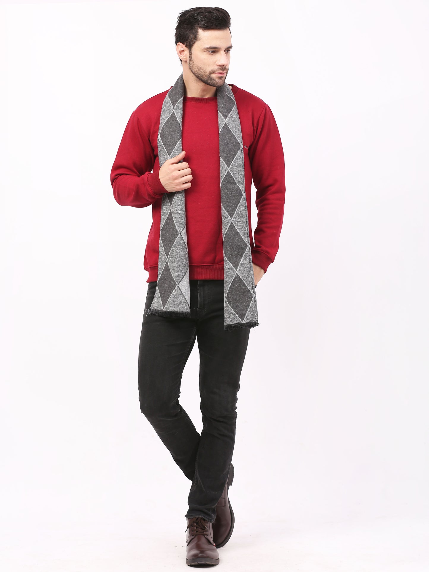 Calvadoss Men’s Platinum Grey Elegance Scarf