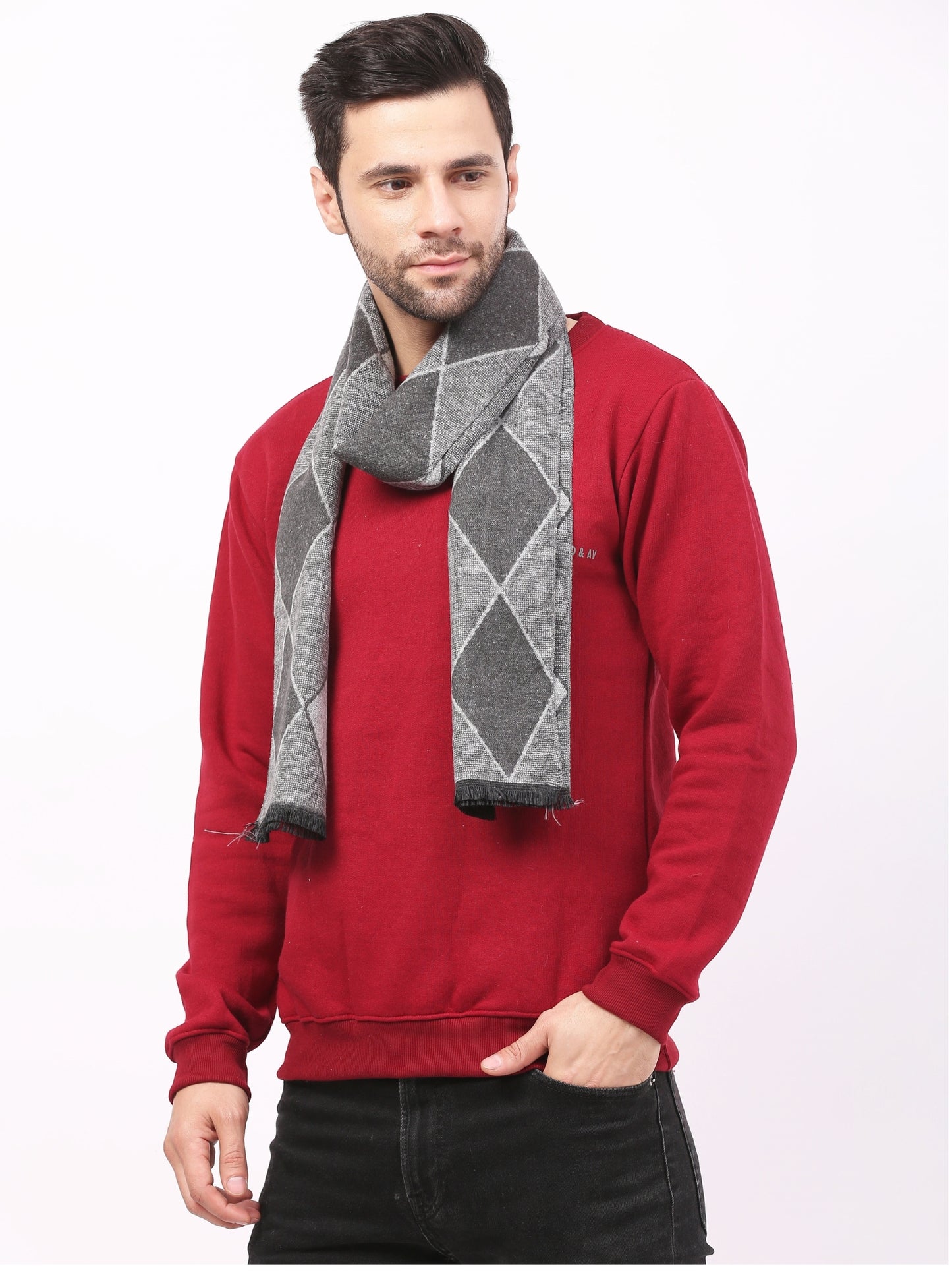 Calvadoss Men’s Platinum Grey Elegance Scarf