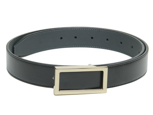 Men Black Textured Casual PU Belt, With a Slider Buckle Closure