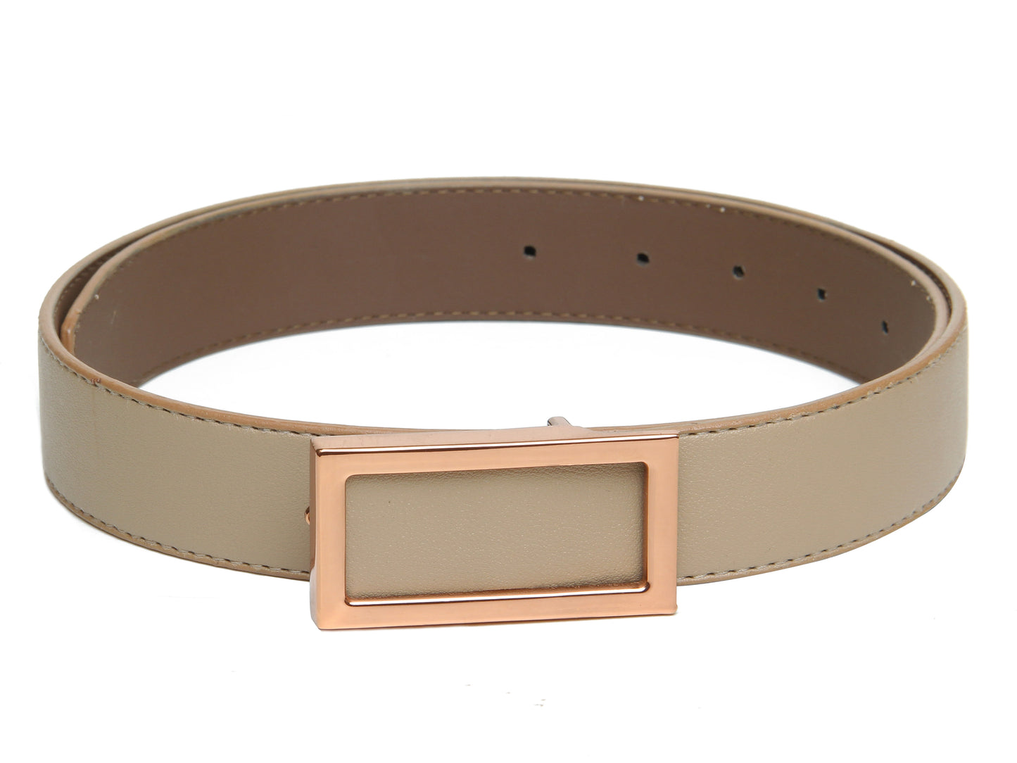 Beige Solid Casual Belt