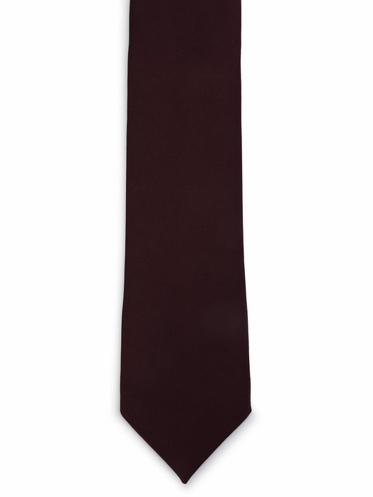 Men Maroon Woven Design Broad Tie