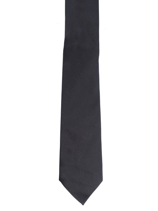 Men Black Solid Broad Tie