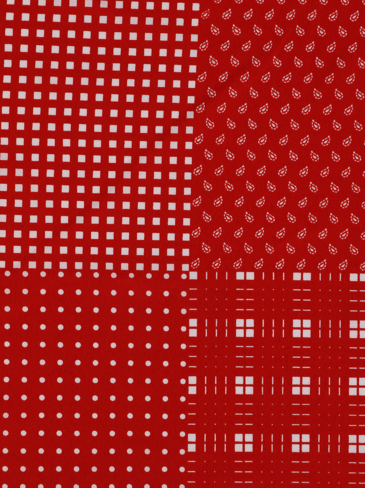 Calvadoss Men’s Red & White Dual Pattern Pocket Square