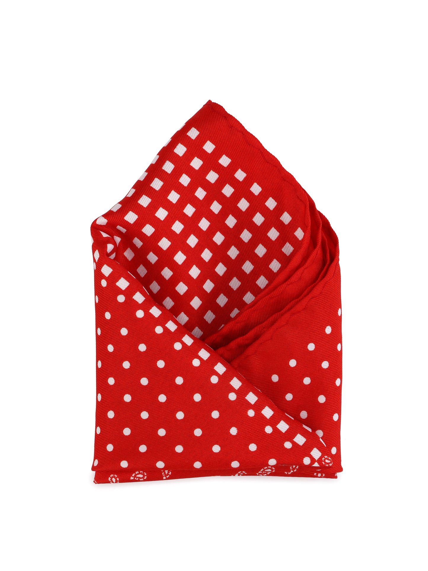 Calvadoss Men’s Red & White Dual Pattern Pocket Square