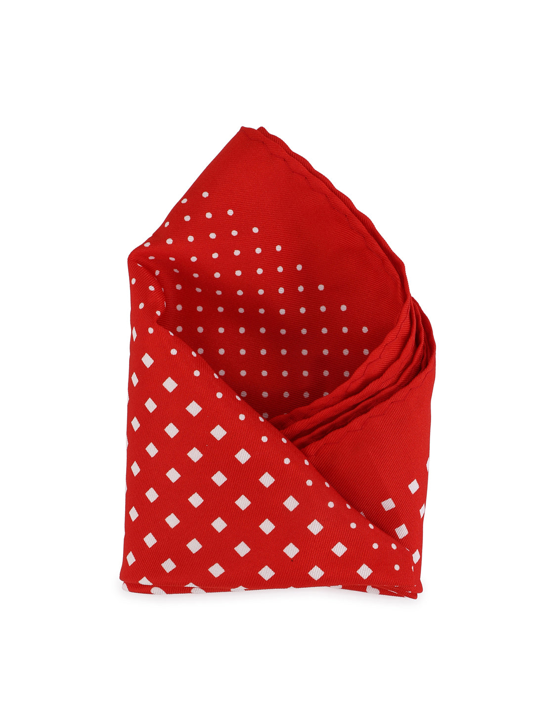 Calvadoss Men’s Red Multi-Pattern Patch Pocket Square