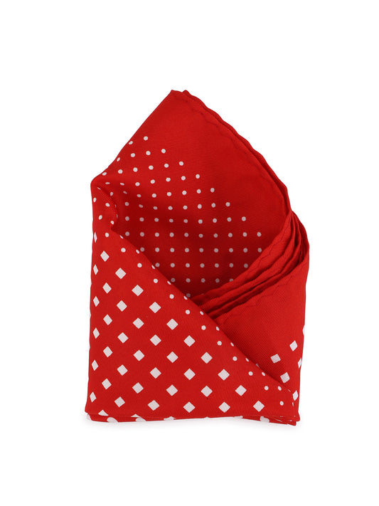 Calvadoss Men’s Red Multi-Pattern Patch Pocket Square