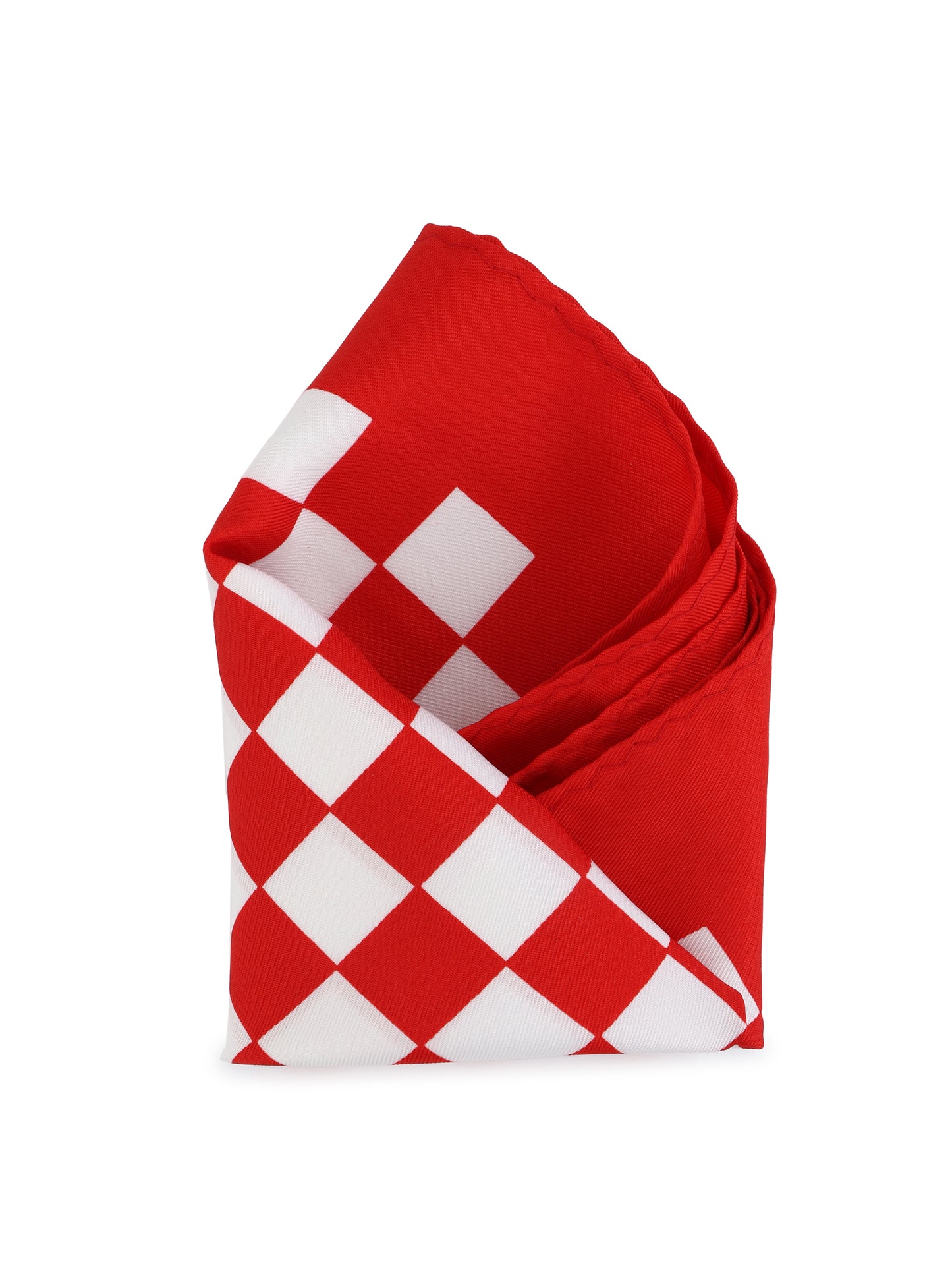 Calvadoss Men’s Red & White Checkered Pocket Square