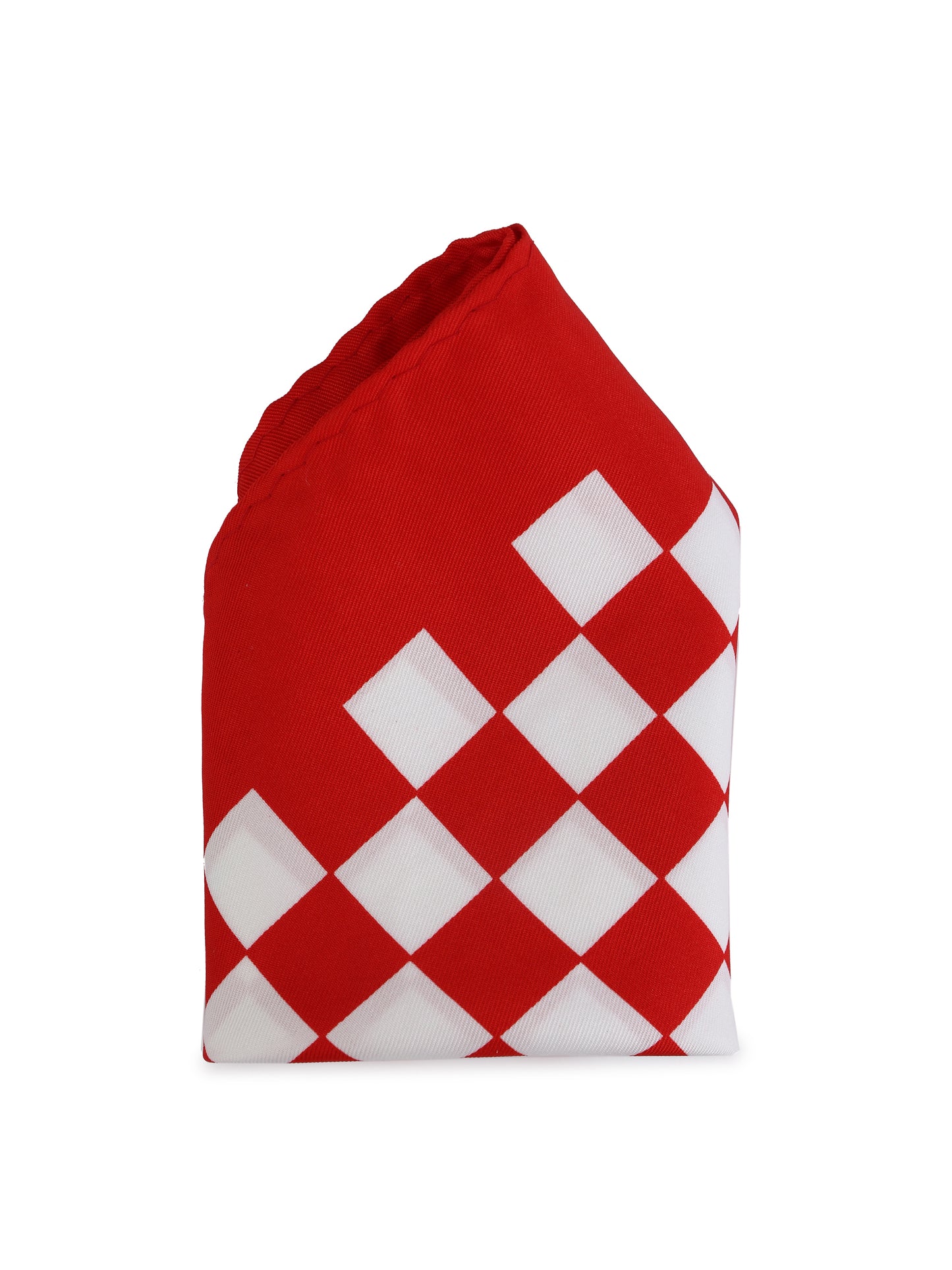 Calvadoss Men’s Red & White Checkered Pocket Square