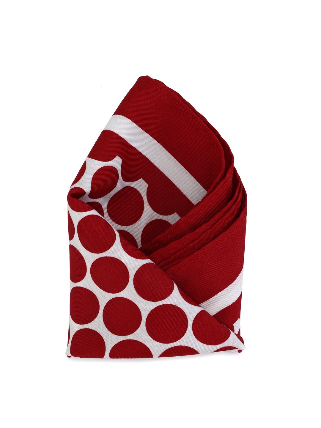 Calvadoss Men’s Red & White Polka Dot Pocket Square