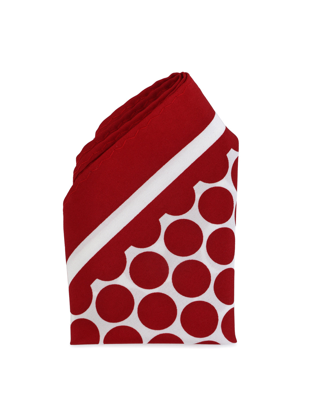 Calvadoss Men’s Red & White Polka Dot Pocket Square