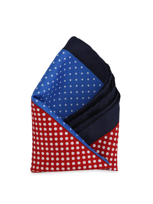 Calvadoss Men’s Multicolor Paisley & Polka Patch Pocket Square