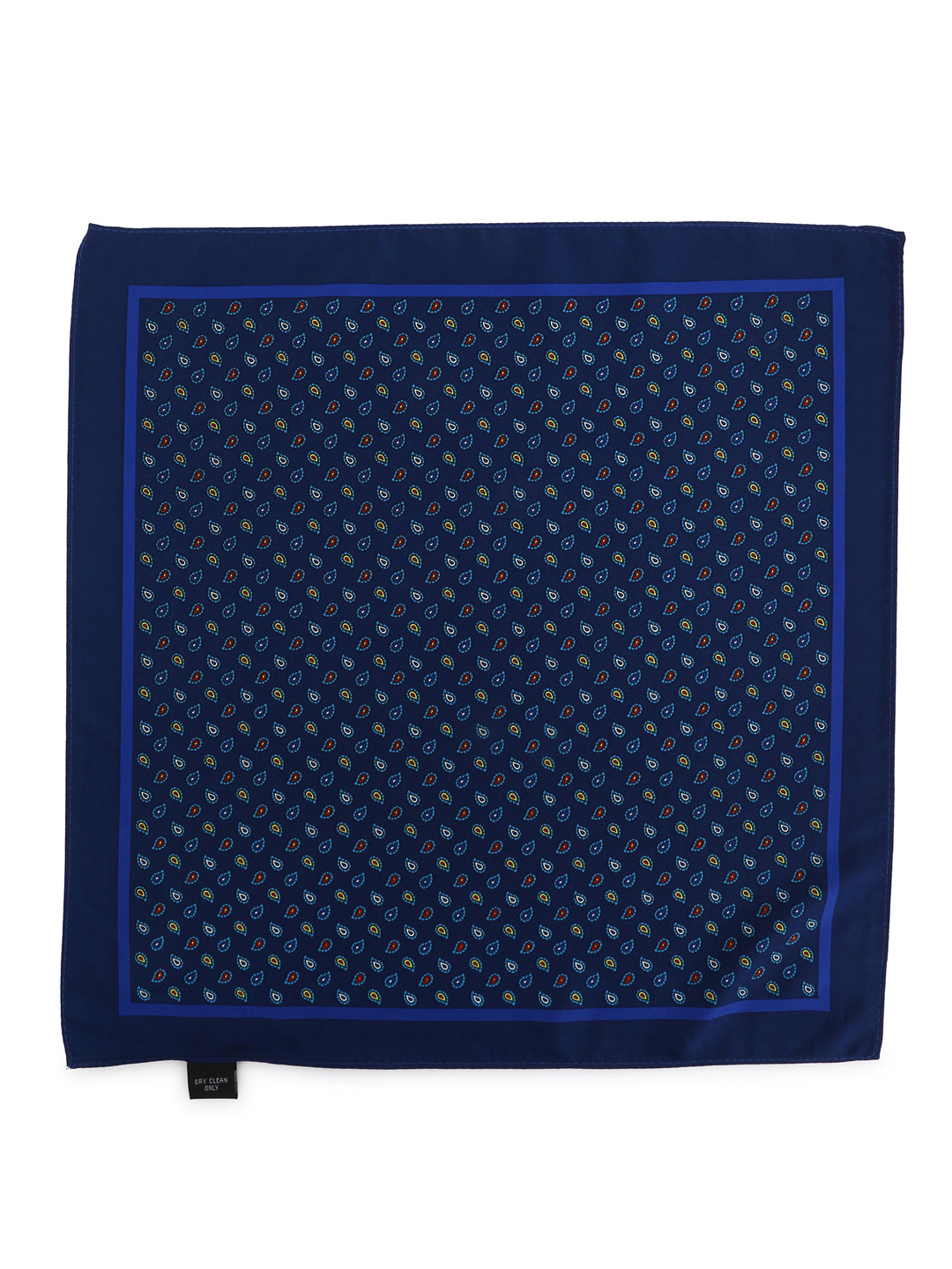 Calvadoss Men’s Classic Navy Paisley Print Pocket Square