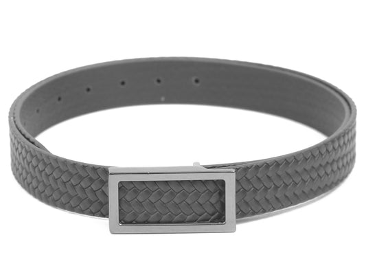 Men Textured Leather Belt With a Slider Buckle Closure