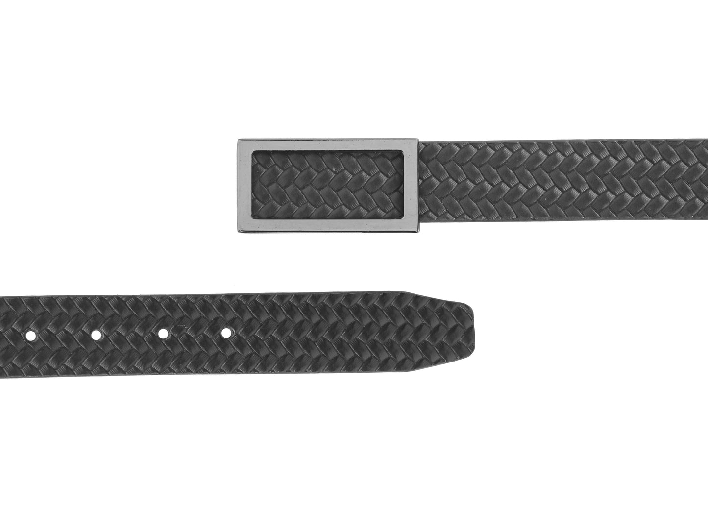 Men Textured Leather Belt With a Slider Buckle Closure